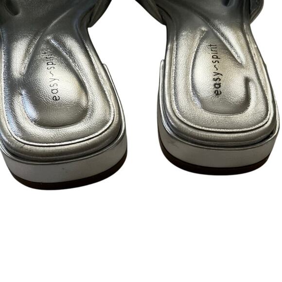 Easy Spirit Silver Quilted Sandals - Picture 6 of 10